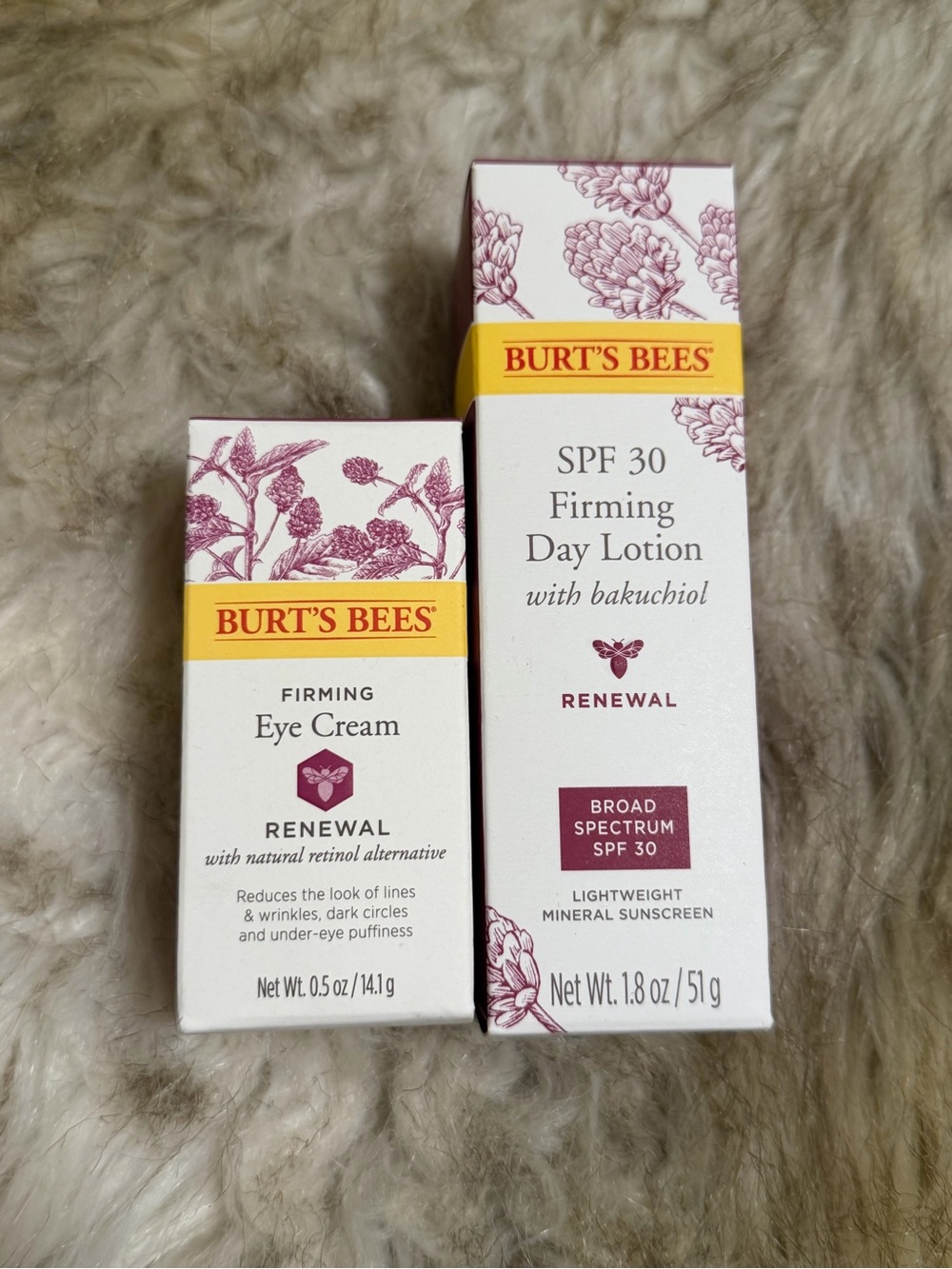 Burt's Bees Renewal Firming SPF 30 Day Lotion and Eye Cream - BRAND NEW